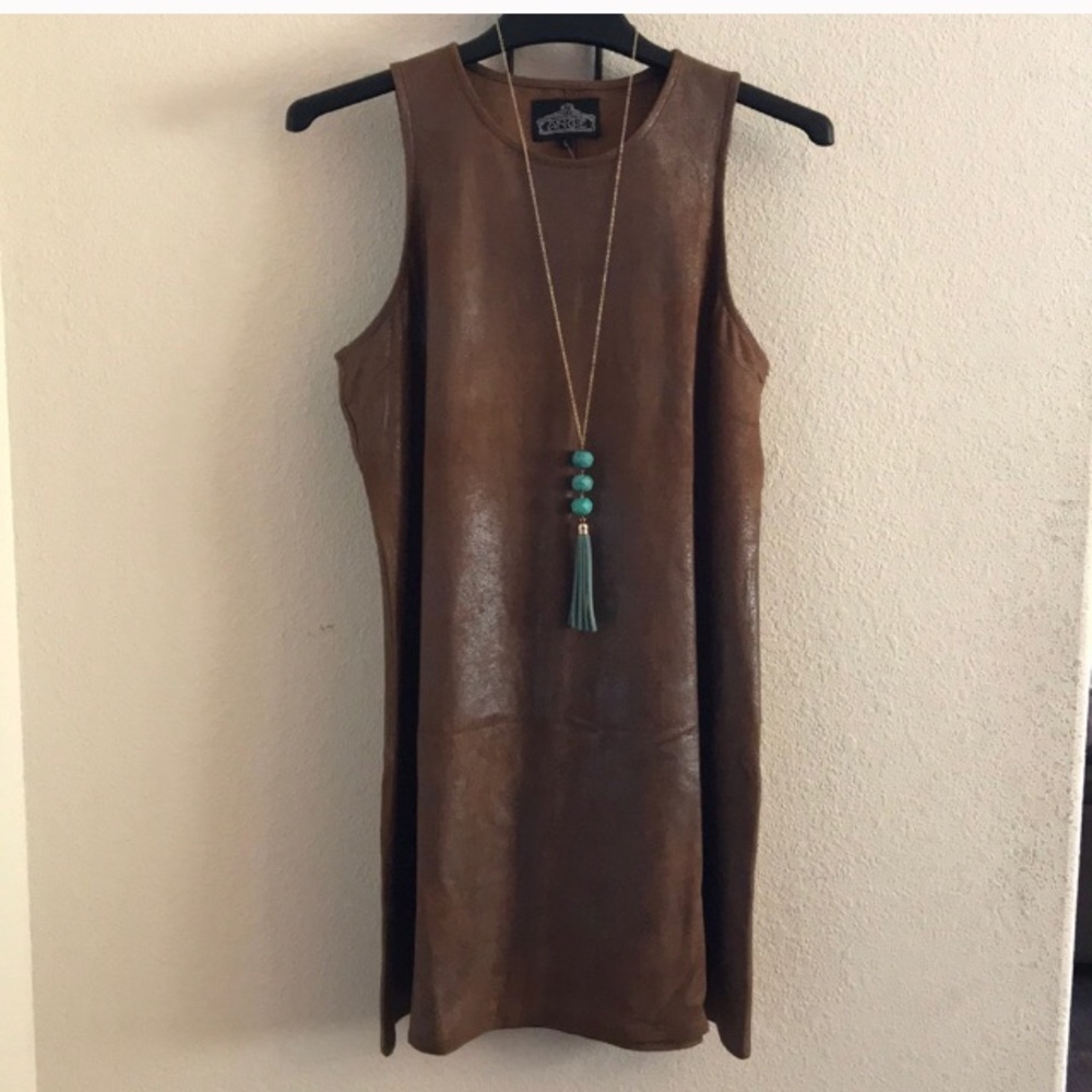 Angie Faux Leather Tank Dress